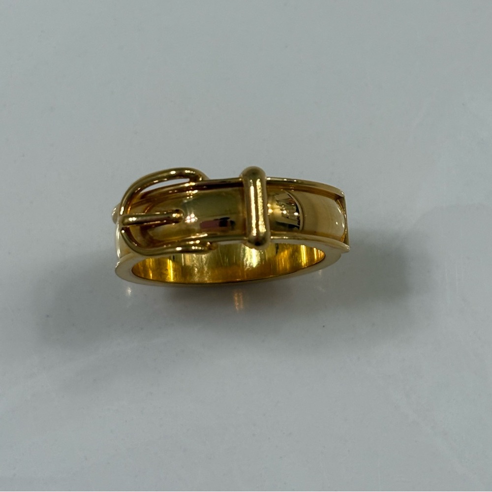 Authentic Hermes Gold Belt Buckle Scarf Ring